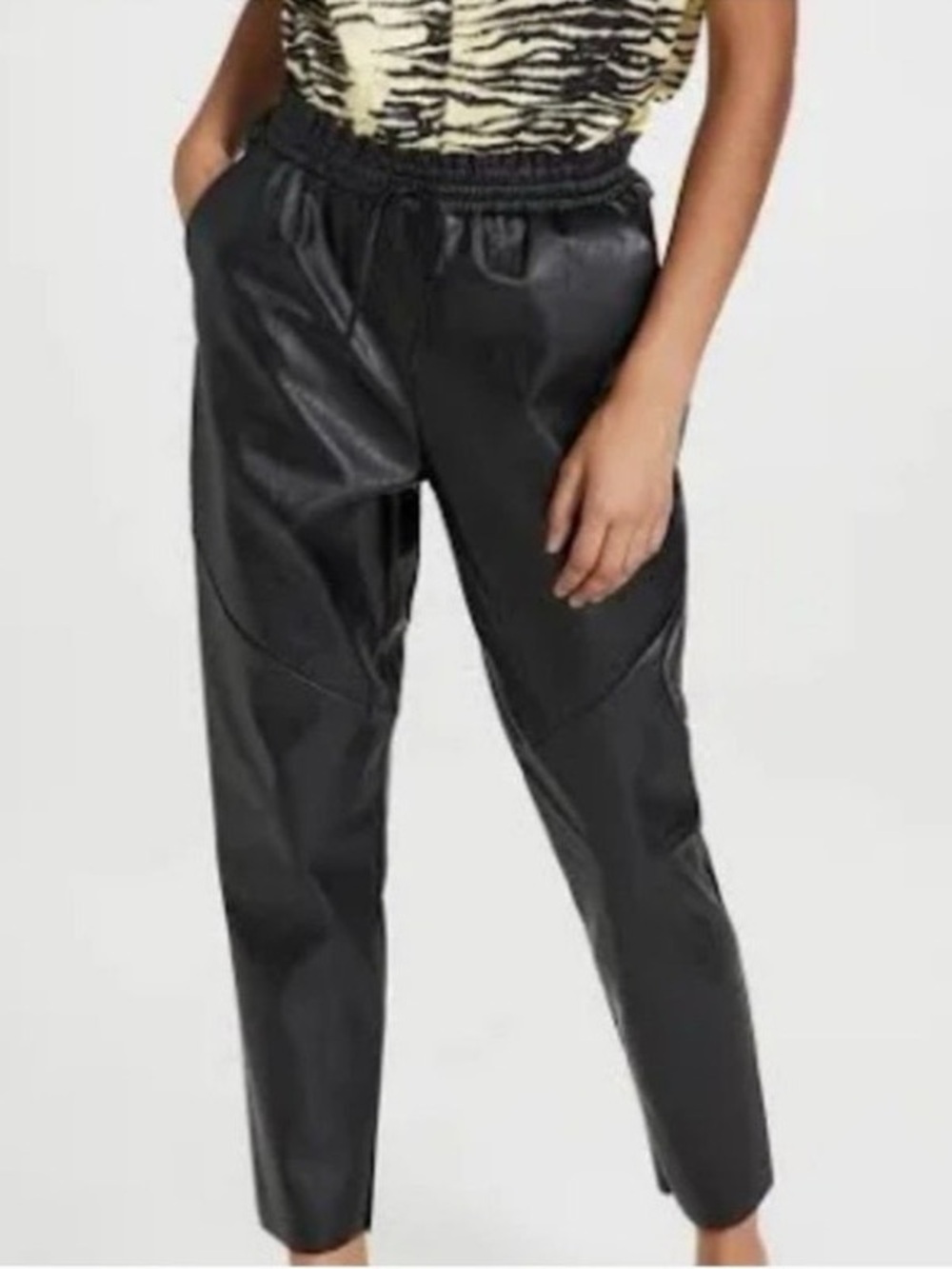 Ramey Brook Faux Leather Black Jogger Pants - Women